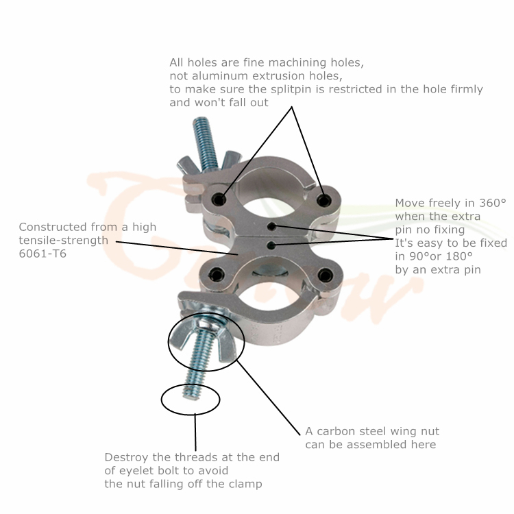 Kẹp Nhôm Xoay Khớp Nối Giàn Sân Khấu Cinow 6061-T6